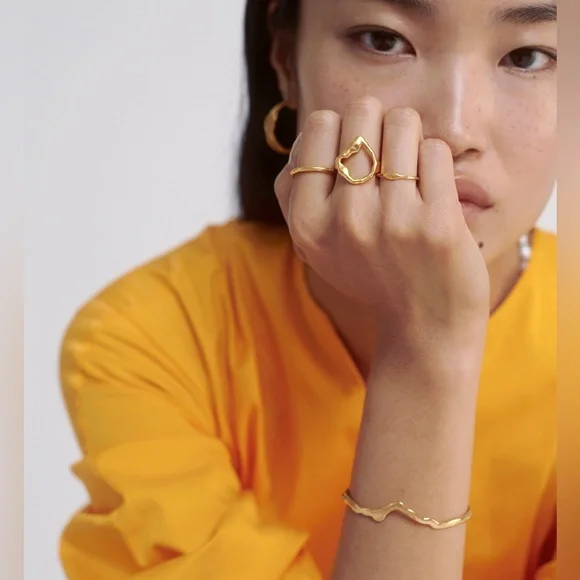 MONICA VINADER Amy Powney Wishbone Bangle 18k Gold Vermeil, Small, $298